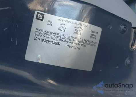 2008 Chevrolet Cobalt Sport z USA, uszkodzony, nr VIN 1G1AM58B687244937